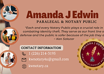 Amanda J Edwin, Notary Public Services - Kitchener, ON Notaire