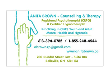 Anita Brown-Counselling & Therapy - Belleville, ON Hypnothérapie - Clinic Logo