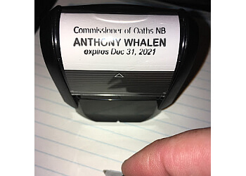 Fredericton commissioner of oath Anthony Whalen Commissioner of Oaths