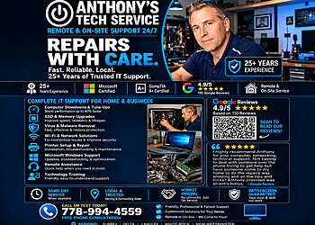 Anthony's Tech Service - Delta, BC Computer Repair - Professional Highlights