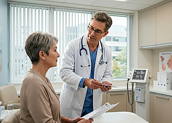 Dr. Devon Ambrose - Winnipeg, MB Gynecologists - Doctor With Patient Image