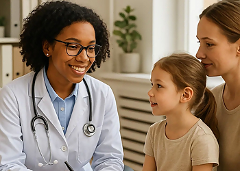 Dr. Justine Rouette Dr. Justine Rouette - Drummondville, QC Pediatricians - Doctor With Patient Image