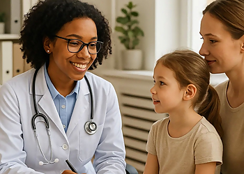 Dr. Lyne Marchand - Trois Rivieres, QC Pédiatres - Doctor With Patient Image
