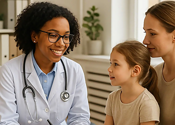 Dr. Meghan Cranston - STERLING LYON PEDIATRICS Dr. Meghan Cranston - Winnipeg, MB Pediatricians - Doctor With Patient Image