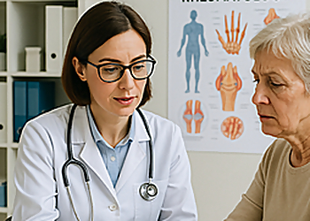 Dr. Uzma Erum Dr. Uzma Erum - Calgary, AB Rhumatologues - Doctor With Patient Image