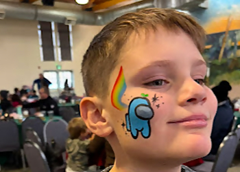 Red Deer face painting Magic Pixie Entertainment