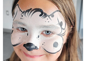 Red Deer face painting Main Artery Designs
